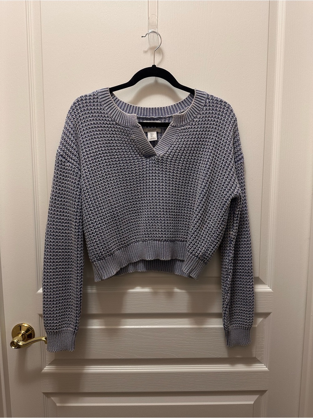 Haute Hippie Lavender V-Notch Waffle Knit Sweater